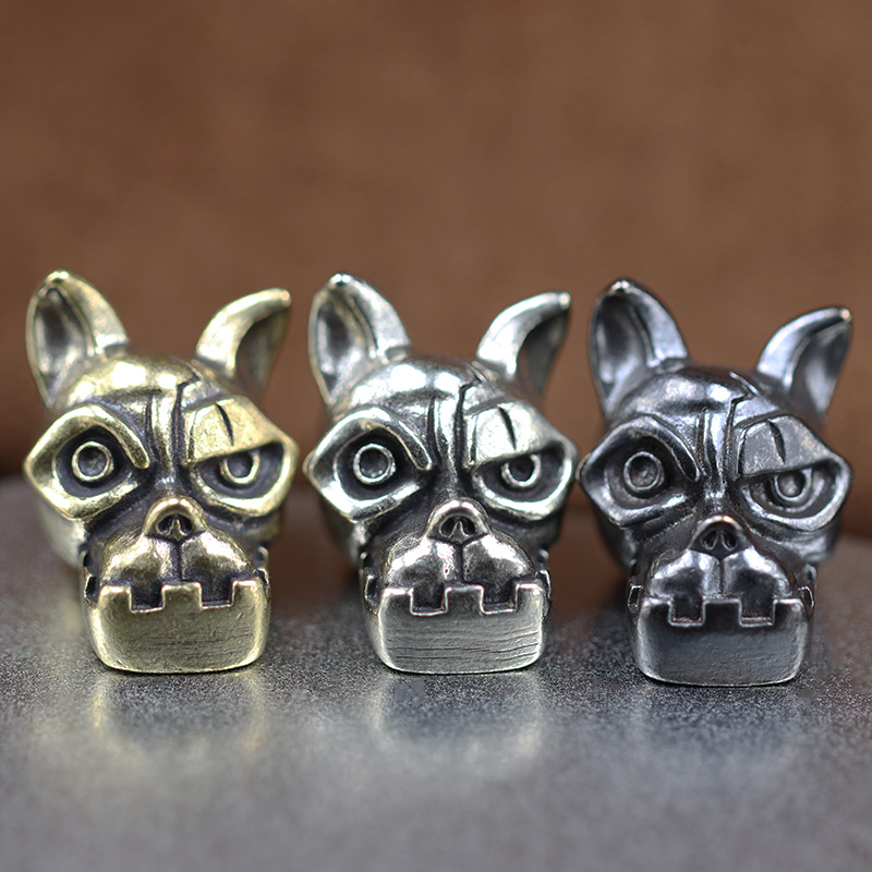 Edc Carry Kit - Głowa Buldoga Mosiężna Koralik Nóż EDC